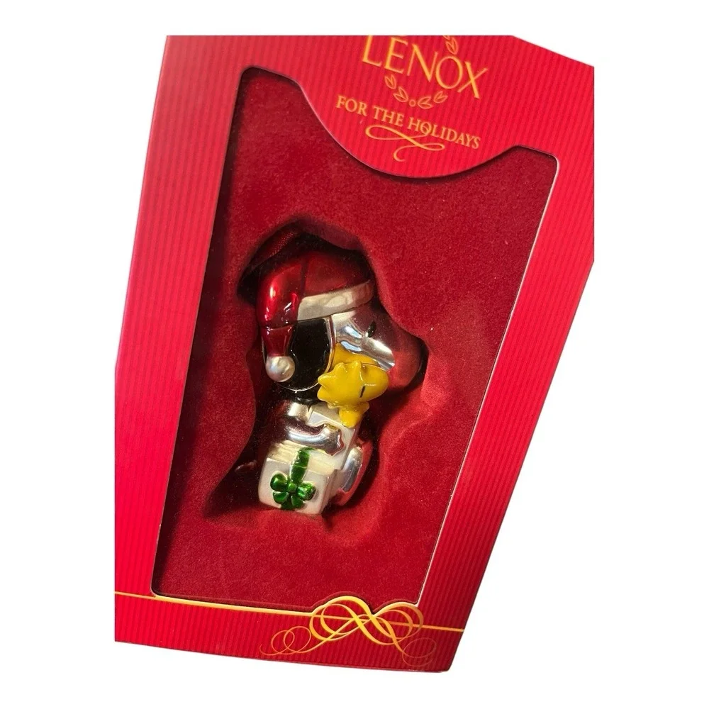 Lenox Peanuts Snoopy's Christmas Surprise Woodstock‎ Silver Color w Box - Picture 3 of 3